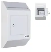 Heavy Duty Wall Mount Locking Deposit Drop Box Safe W300 White For Letters