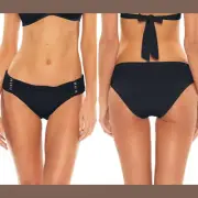 NWT $64 Becca Reconnect Hipster Bikini Bottoms in Black [SZ XS ] #U41