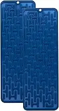 Fontal 2 Pieces Rectangular Silicone Pot Holders Mat,Good Grips Silicone Trivet Drying Dish Set,Blue