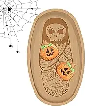 Wooden Deli Board, Halloween Deli Board | Halloween Appetizer Boards Skull Ghost Mummy Spider Web - Deli Wood Boards, Serving Dish for H Parties
