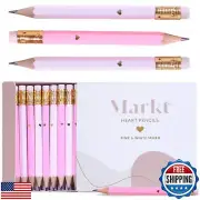 Markt Heart Pencils for Baby and Bridal Showers, Mini Pink and White Pencil S