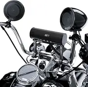 GoHawk RD8-X45 600W Waterproof Bluetooth Motorcycle Stereo 4 Speakers Soundbar 4.5" Speakers 7/8-1.25 in. Handlebar Mount MP3 Music Player Audio Amplifier System Harley ATV, USB, Radio Black