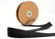 Trimz Poly Cotton Bias Binding, Black, 20m Reel