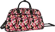 [World Traveler] Floral Prints 21-Inch Carry-On Rolling Duffel Bag, Tropical Flowers, Tropical Flowers, Floral Prints 21-inch Carry-on Rolling Duffel Bag