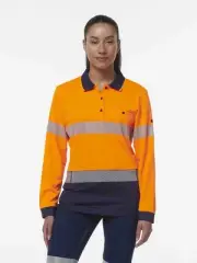 KingGee Womens Workcool Hyperfreeze Long Sleeve Polo With Tape K44223