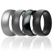 ROQ Silicone Wedding Ring - Black-Camo by ROQ for Men - 4 x 11 mm Ring