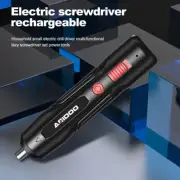 Mini USB Rechargeable Cordless Electric Screwdriver Drill Bits Kit Power Tool
