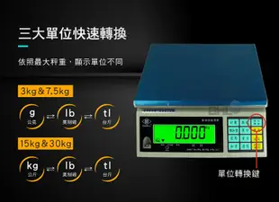 【BHL秉衡量電子秤】AWH3II 英展高精度計重秤 3kg 7.5kg 15kg 30kg (6.4折)