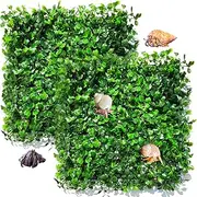 2 PCS Hermit Crab Climbing Toys Faux Grass Mat 10 x 10 Inch Fake Turf Hermit Crab Climbing Wall Square Plastic Aquarium Plants Lawn HermitCrabs Supplies Small Animals Cage Accessories