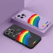 Rainbow Shockproof Silicone Phone Case For iPhone 16 15 14 Pro Max 13 12 Cover