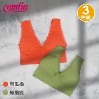 在飛比找momo購物網優惠-【COMFIA 康裴亞】三件組 蕾絲款無鋼圈內衣S號(無痕胸