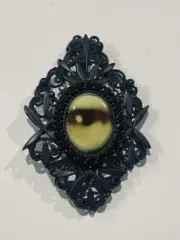Bottega Veneta Brown Eyeball brooch ruthenium-plated on Sterling Silver Evil Eye