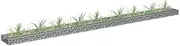 Raised Garden Bed, Elevated Planter Box Plant Container Gabion Galvanised Steel 360x30x10 cm