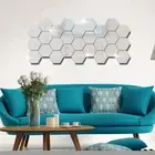 6/12Pcs Hot 3D Art Mirror Wall Sticker Mural Decals Home Decor Geometric Hexagon