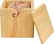 Hinourisha Wooden Yarn Bowl, 7.7" Knitting Bowl, Wooden Wool Bowl with Lid, Yarn Holder for Knitting Crocheting, Wool Keeper Bowl for Smaller Circular Cotton Skeins, Yarn Accessory Knitters Gifts