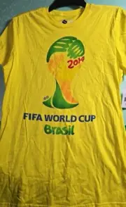 Fifa World Cup Shirt Women L Yellow Adidas Brasil 2014 Short Sleeve Ultimate Tee