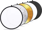 Etekcity 24" (60cm) 5-in-1 Portable Collapsible Multi-Disc Photography Light Photo Reflector for Studio/Outdoor Lighting with Bag - Translucent, Silver, Gold, White and Black