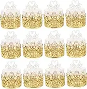 WESIEVYA Vintage Flower Party Favor Box 12pcs Swans Candy Boxes Bulk Lid Wedding Favor Containers