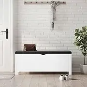 Storage Box with Cushion White 105x40x45 cm,Storage Chests 21.8KG-3279326
