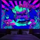UV Reactive Blacklight Fantasy Forest Tapestry Useful Skull Blacklight Tapestry