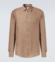 [Sunspel] Sunspel Linen shirt UK 16 brown