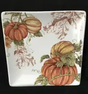 Grace Teaware Pumpkins & Vines Square Plate 7"
