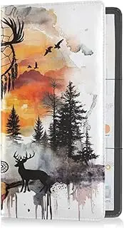 [Caihoyu] PU Leather Glove Box Document ID Card Holder for Men Women Document Card Holder License Western Cowboy Dream Catcher