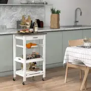 Kitchen Rolling Island with Stainless Steel Countertop & Basket