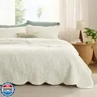 Bedsure Quilt King Size - Ultra Soft Pre-Washed Bedspread - Lightweight Cream
