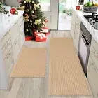 BEQHAUSE Kitchen Rugs Set of 2 Non-Slip Kitchen Runner Rug Washable Kitchen M...