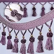 Fringe Trim，Curtain Tassels， 5 Meters Curtain Edging Trim Trimming Ribbon Sewing Garments Tablecloth DIY Decor(Purple)