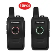 10X Vineyuan Q1 Mini Walkie Talkie UHF 400-470MHz Portable Handheld Radio +CD
