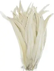 100 Pcs/Lot Colored Rooster Feathers for Crafts Fly Tying Materials Long Pheasant Wedding Decoration White 10-12inch 25-30cm