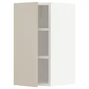 METOD wall cabinet with shelves, white/Havstorp beige, 30x37x60 cm