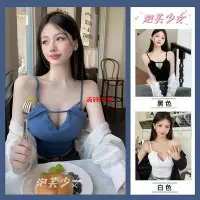 在飛比找Yahoo!奇摩拍賣優惠-韓版素色前交叉 美背設計感 小可愛  上衣 女裝 背心女 衣