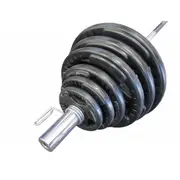100kg Olympic Tri Grip Plate & Barbell Package - Rubber Coated