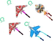 JOINPAYA 4pcs Mini Kite Plane for Boys and Girls Toys Cartoon Design Kites Outdoor Play Random Style