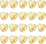sourcing map 20 Pcs 3D Heart Orange Nail Rhinestones K9 Glass Crystal Rhinestones Pointed Back Crooked Heart Gems for Nail Charm Art DIY Decoration Craft 8x8mm