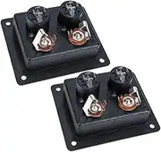 HOODANCOS 2pcs Subwoofer Binding Post Connector Square Speaker Terminal Cup with Double Mounting Holes for Easy Installation for Home and Car Audio Systems
