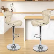 2x ALFORDSON Bar Stools Triangle Motif Beige