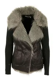 Faux Fur & Knit Slv Jacket--HAM-93305A2