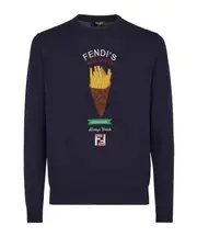 Blue wool Fendilicious pullover IT46 blue