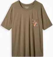 Torrid Plus Size Space Fox Super Soft Slub Classic Fit Pocket Tee Size (2) 2X