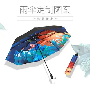 傘定制可印logo圖片照片廣告傘定做折疊雨傘圖案防紫外線兩用自動