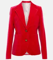 [Victoria Beckham] Victoria Beckham Single-breasted velvet blazer AU 6 pink