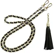 BEAULEGAN Purse Leather Chain Strap Replacement for Handbag Crossbody or Shoulder Bags, 130 cm Long (Black Gold)