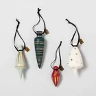 NEW RELEASE Hearth & and Hand Magnolia 4 Pc Plumb Bob Christmas Ornament Set NIB