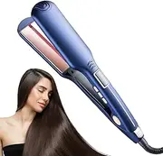 PRO Infrared Wide Flat Iron Hair Straightener Version LCD Display Hair Straightening and Curling Iron Dual Purpose Salon Tool, Anti-Scald, Gifts for Women, Lovers or Friends