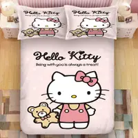 在飛比找蝦皮購物優惠-Hello kitty 床包組 單人 雙人 兒童卡通床包 枕