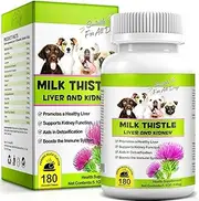 Milk Thistle Chewable Tablets for Dogs | Liver and Kidney Support | Easy-to-Give Chewables | Suitable for All Breeds | 180 Tablets